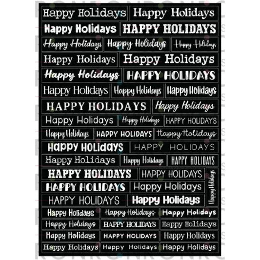 Ronron Designs Autocollants: Happy Holidays - Black