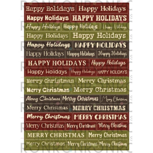 Ronron Designs Autocollants: Festive Wishes - Vintage Colors