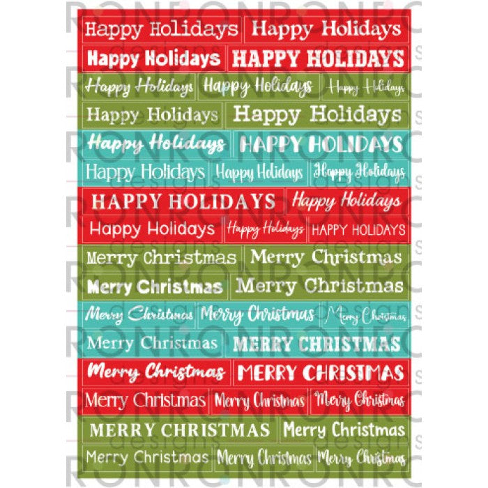 Ronron Designs Autocollants: Festive Wishes - Bright Colors