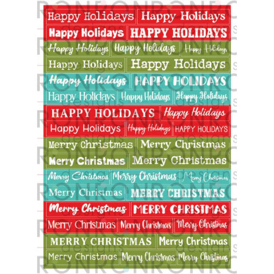 Ronron Designs Autocollants: Festive Wishes - Bright Colors