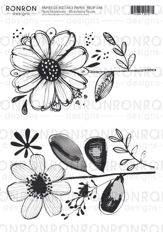 Papier De Riz: Fleurs Monochromes