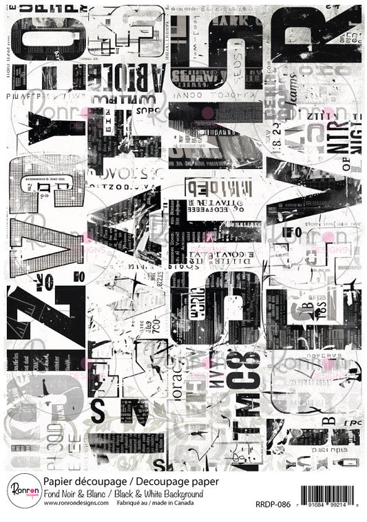 Papier De Riz: Fond Noir & Blanc
