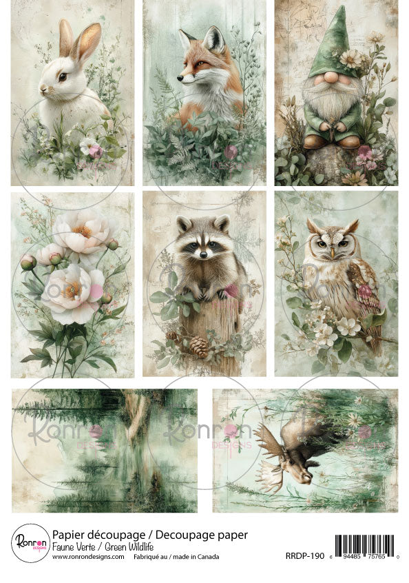 Papier De Riz: Faune Verte