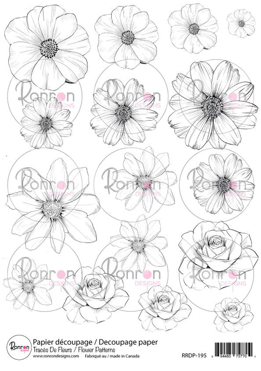 Papier De Riz: Tracés De Fleurs
