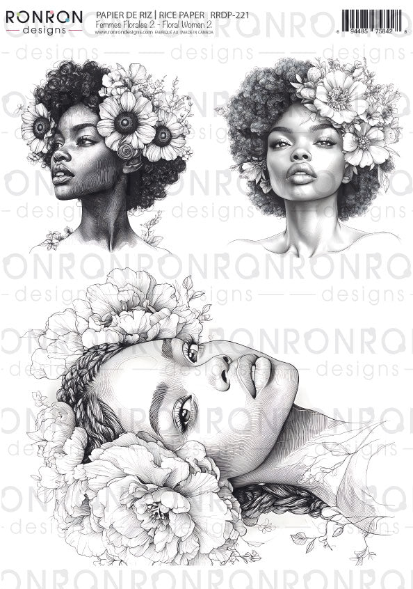 Papier De Riz: Femmes Florales 2