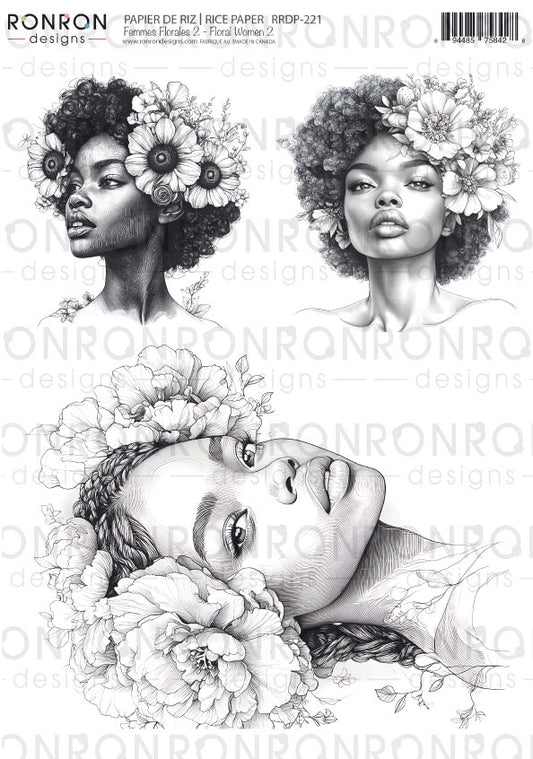 Papier De Riz: Femmes Florales 2