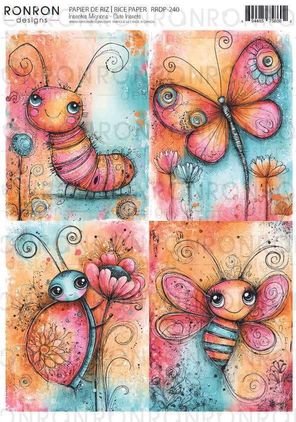 Papier De Riz: Insectes Mignons