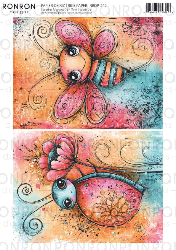 Papier De Riz: Insectes Mignons 3