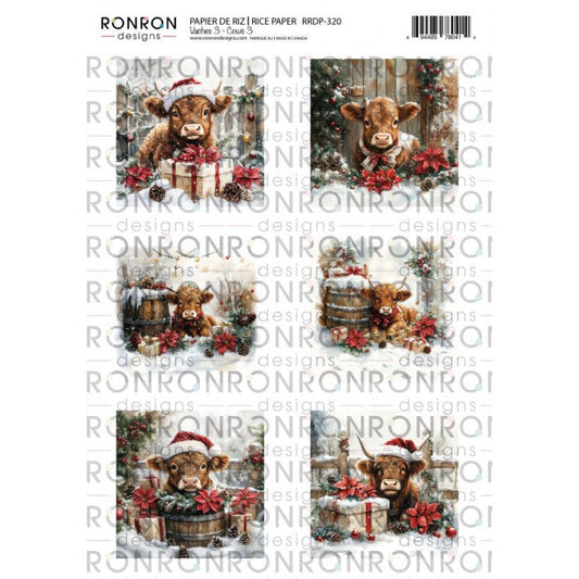 Ronron Designs Papier De Riz: Vaches 3