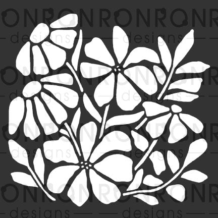 Pochoir: Marika Lemay - Douce Floraison - 6X6"