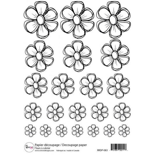 Papier De Riz: Fleurs À Colorier