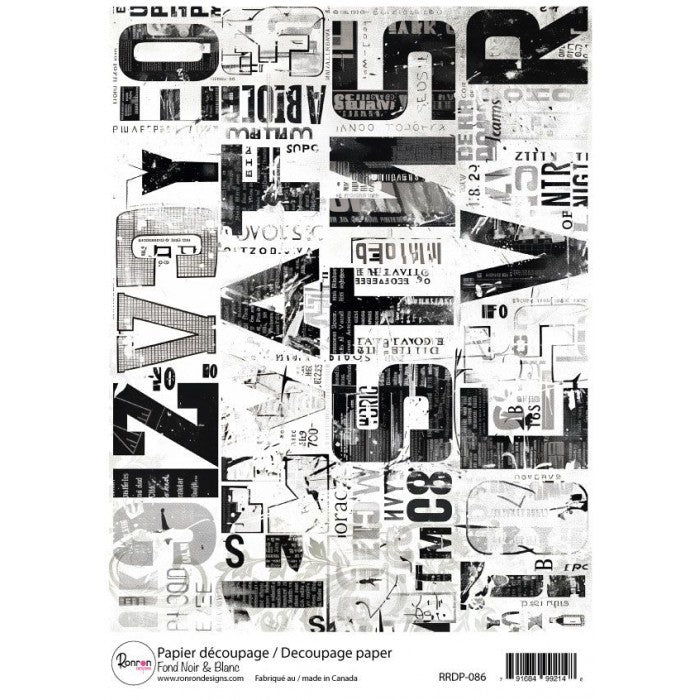 Papier De Riz: Fond Noir & Blanc