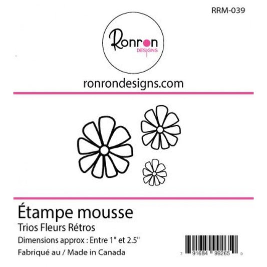 Étampe De Mousse: Trio Fleurs Rétros