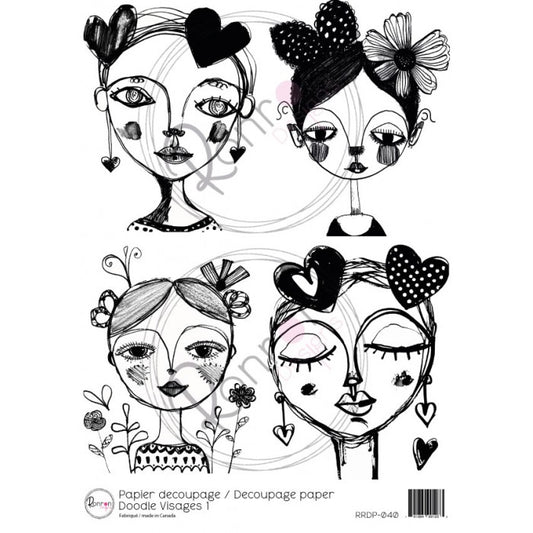 Rice Paper: Doodle Faces 1
