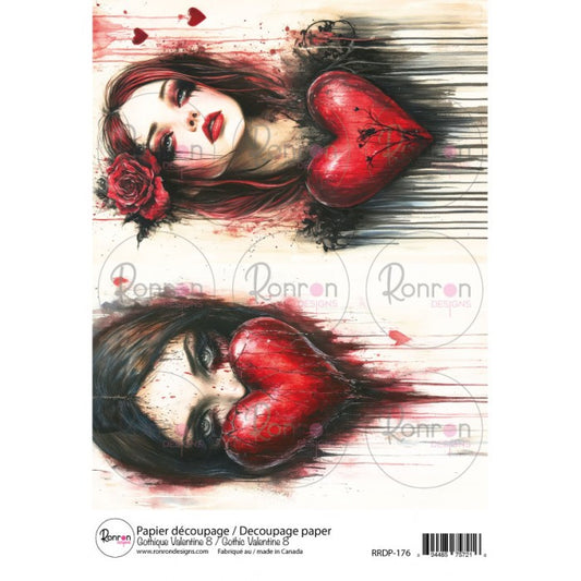 Papier De riz: Gothique Valentine 8